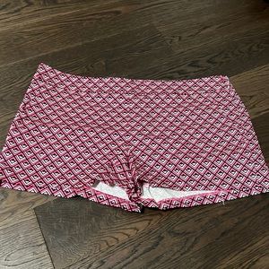 Express pink black and white print shorts
